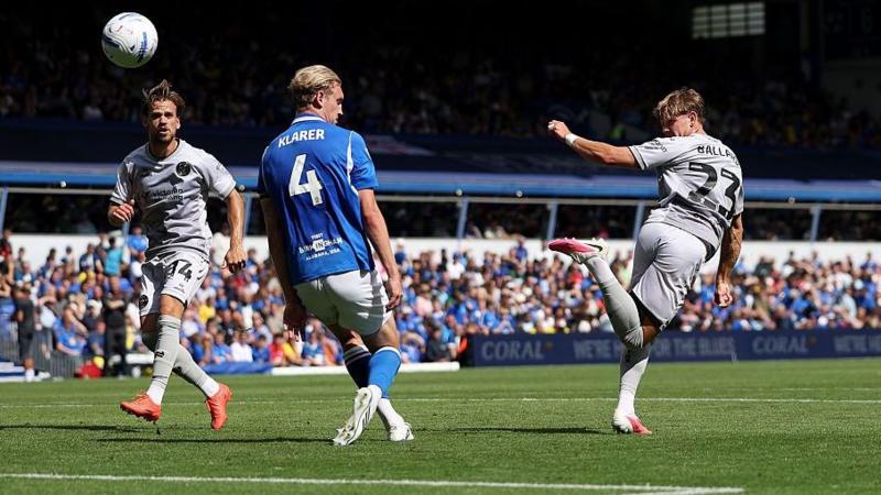 Dom Ballard backheels the ball into the top corner for Bristol City at Birmingham