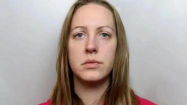 A mugshot of Lucy Letby.a woman with mousy hair.