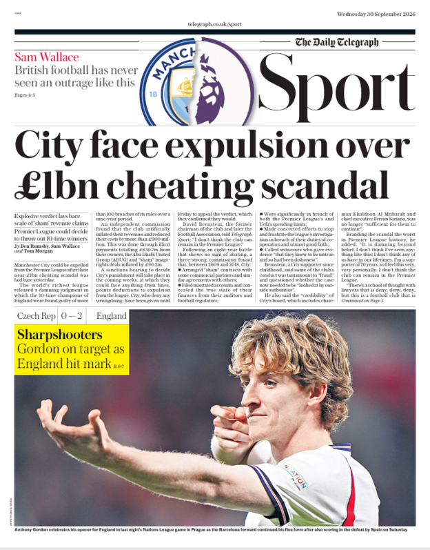 Telegraph back page