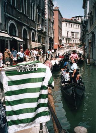 The Wright jersey held up while on a gondola in Venice.