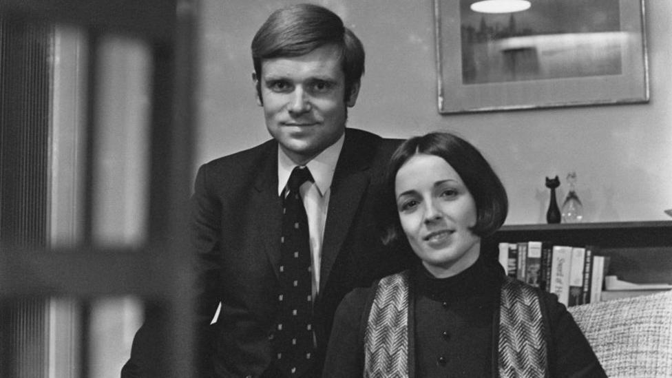 Threatened with bankruptcy after a disastrous investment, Jeffrey Archer was forced to resign his parliamentary seat in October 1974. He is photographed here alongside his wife, Mary.