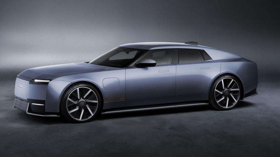 A blue version of the new Jaguar model.