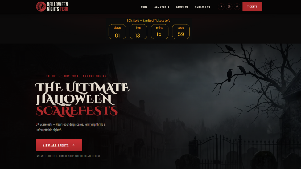 A Halloween-themed website