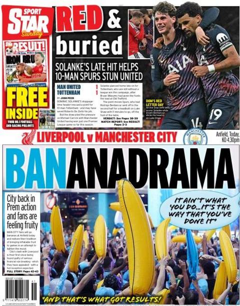 Daily Star on Sunday back page