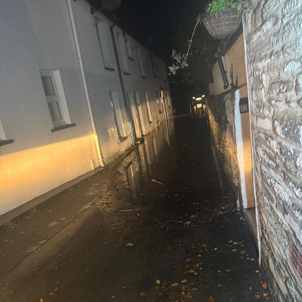 Flooding on Gloster Row in Cardigan