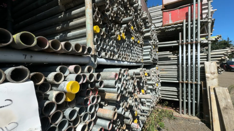 A photo of scaffolding at the A&A Scaffolding Solutions yard