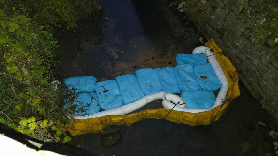 Kerosene leak in a river