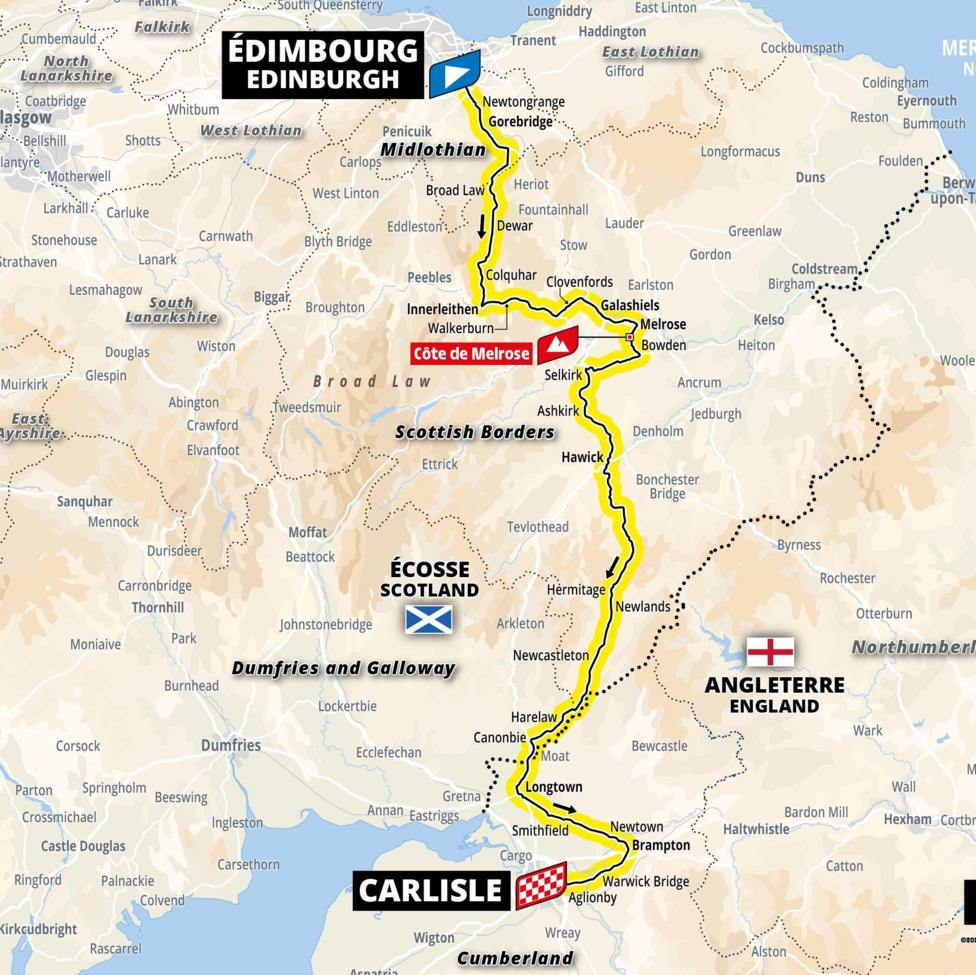 Tour de France Stage one map