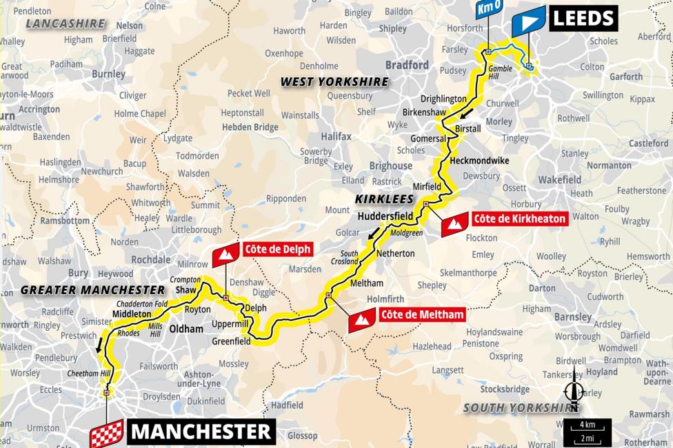 Tour de France Femmes stage one map