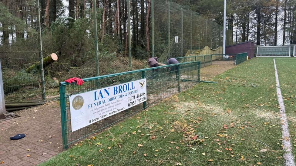 An area of cleared football pitch