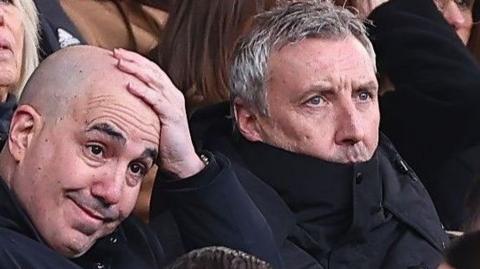 Manchester United chief executive Omar Berrada (second left) next to director of football Jason Wilcox 