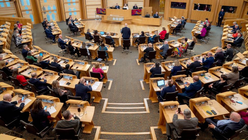 The Holyrood chamber during a meeting of first minister's questions.